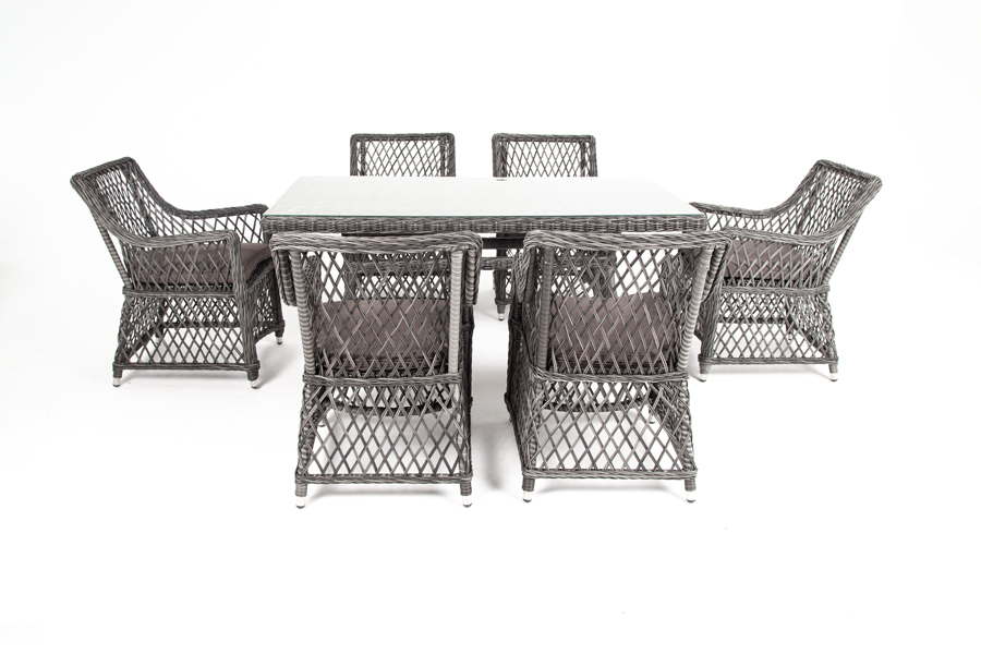 "Латтини" обеденная группа плетеная, цвет графит