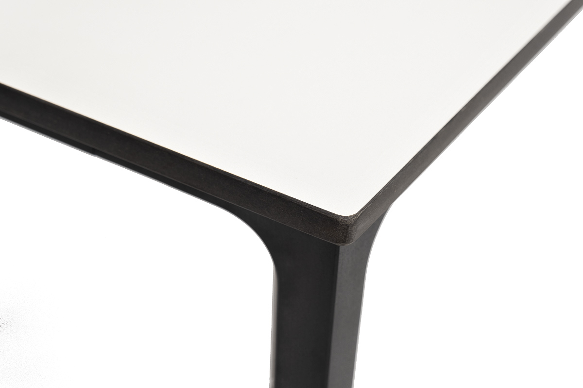 "Малакио" обеденный стол из HPL 160х80см, цвет молочный, каркас черный