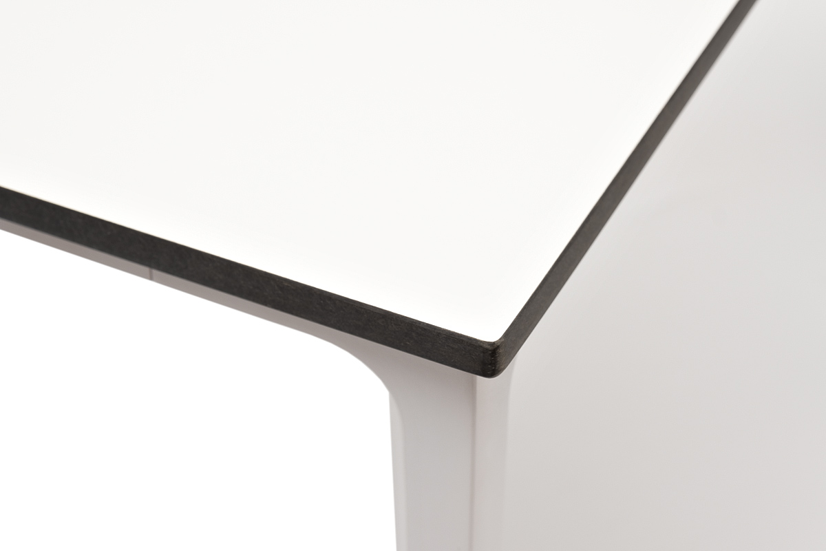 "Малакио" обеденный стол из HPL 90х90см, цвет молочный, каркас белый