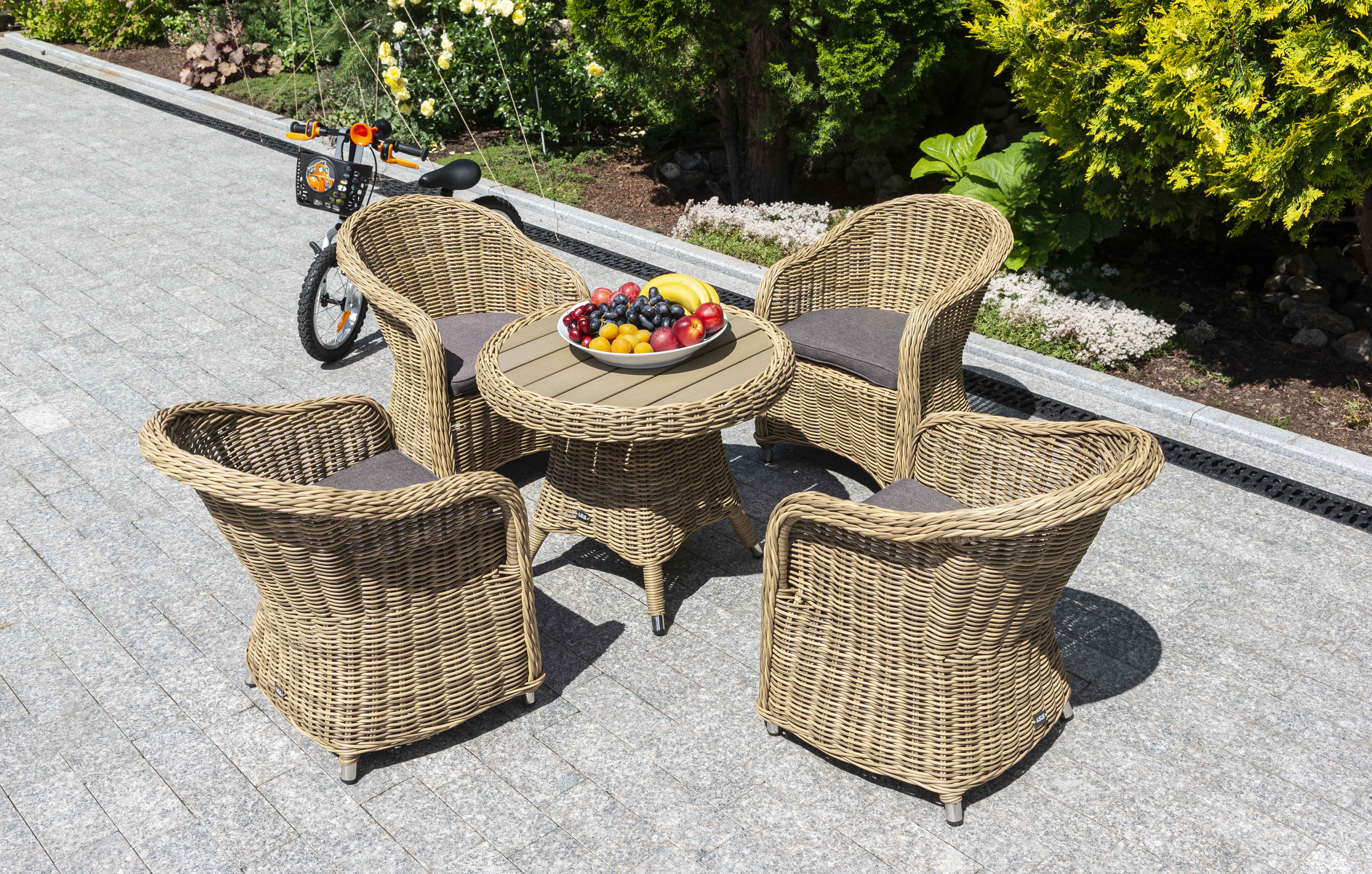 "Равенс" кофейный стол из искусственного ротанга, цвет соломенный