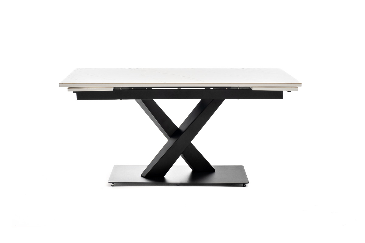 "Юпитер" стол интерьерный раздвижной обеденный из керамики, цвет белый глянцевый