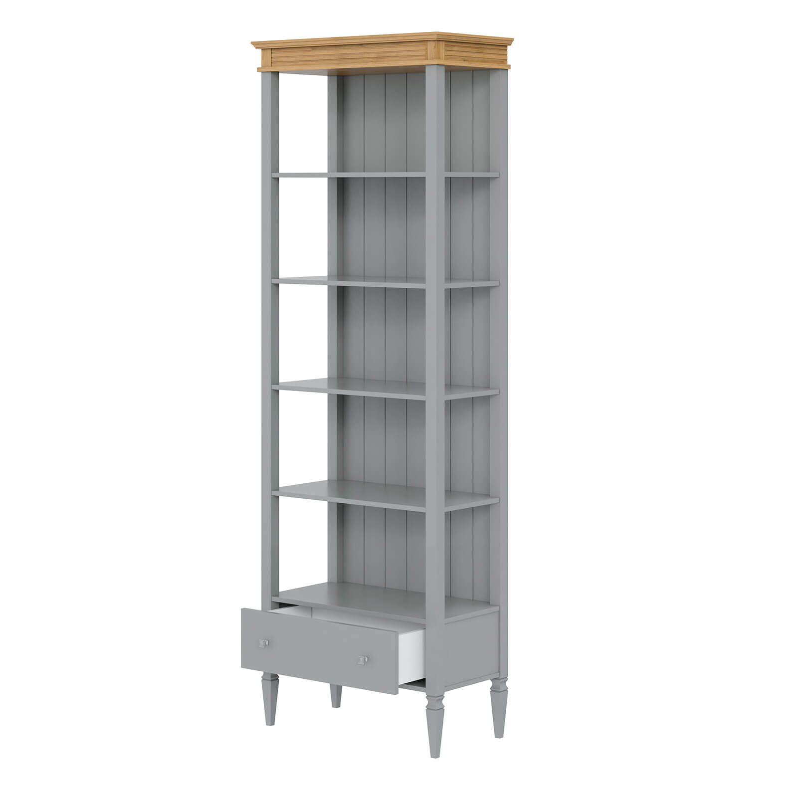 (5.6.1) Шкаф книжный «Ольса» 101 (серый 7042-антик 24)