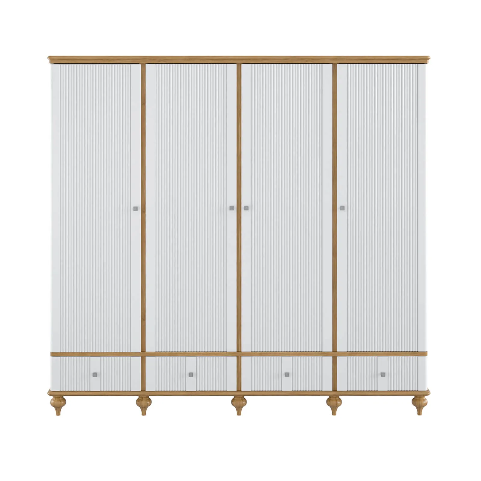 Шкаф для одежды массив сосны "Рандеву" 44 (белый лак/антик-24)